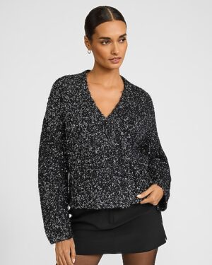 Metallic Brushed Double Breasted Cardigan