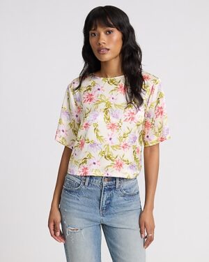 Essential Satin Floral Boxy Tee