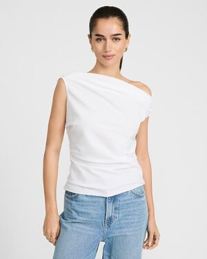 Asymmetrical Off The Shoulder Draped Top