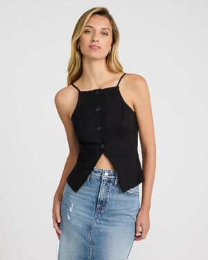 Square Neck Cutaway Vest Top