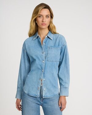 Light Wash Denim Boyfriend Shirt