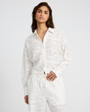 Cotton Jacquard Cropped Shirt
