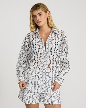 Eyelet Boyfriend Shirt