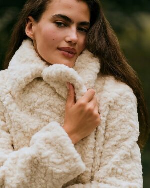 Faux Fur Button Front Coat